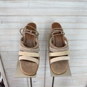 ALOHAS Women’s 10.5 or 41 Beige Suede Strappy Sandals